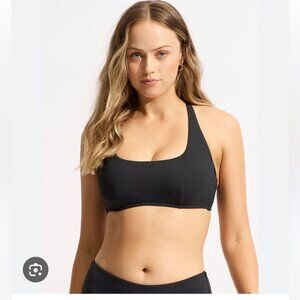 Seafolly Collective DD Scoop Neck Halter Top - Black| size 8 DD